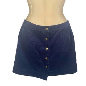 Old Navy Navy Blue Corduroy Button-Front Mini Skirt